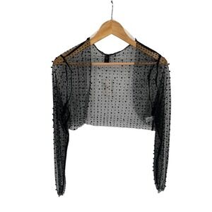 Windsor Mesh Bolero Shrug Beaded Sheer Party Event Glam Womens M Whimsigoth